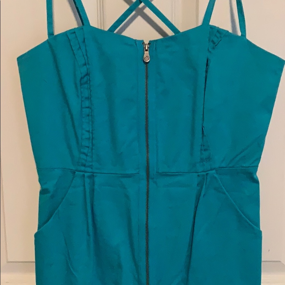 Turquoise mini dress - Picture 2 of 3